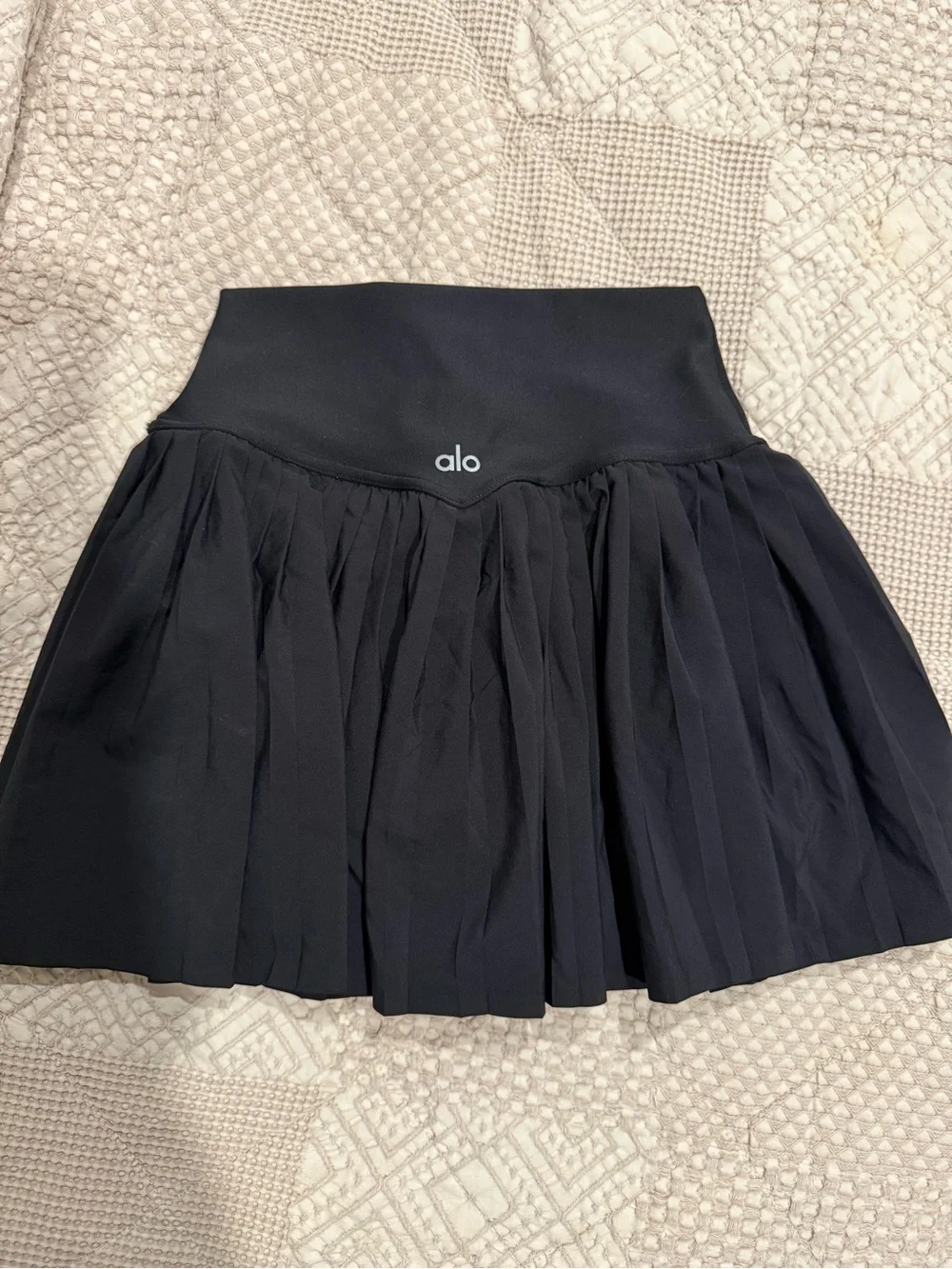 ALO Yoga Black Pleated Mini Skirt